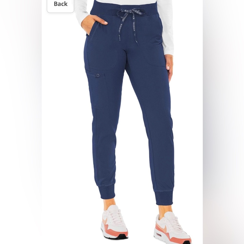 Med Couture Touch Women’s Jogger Yoga Scrub Pant Navy XL Brand New